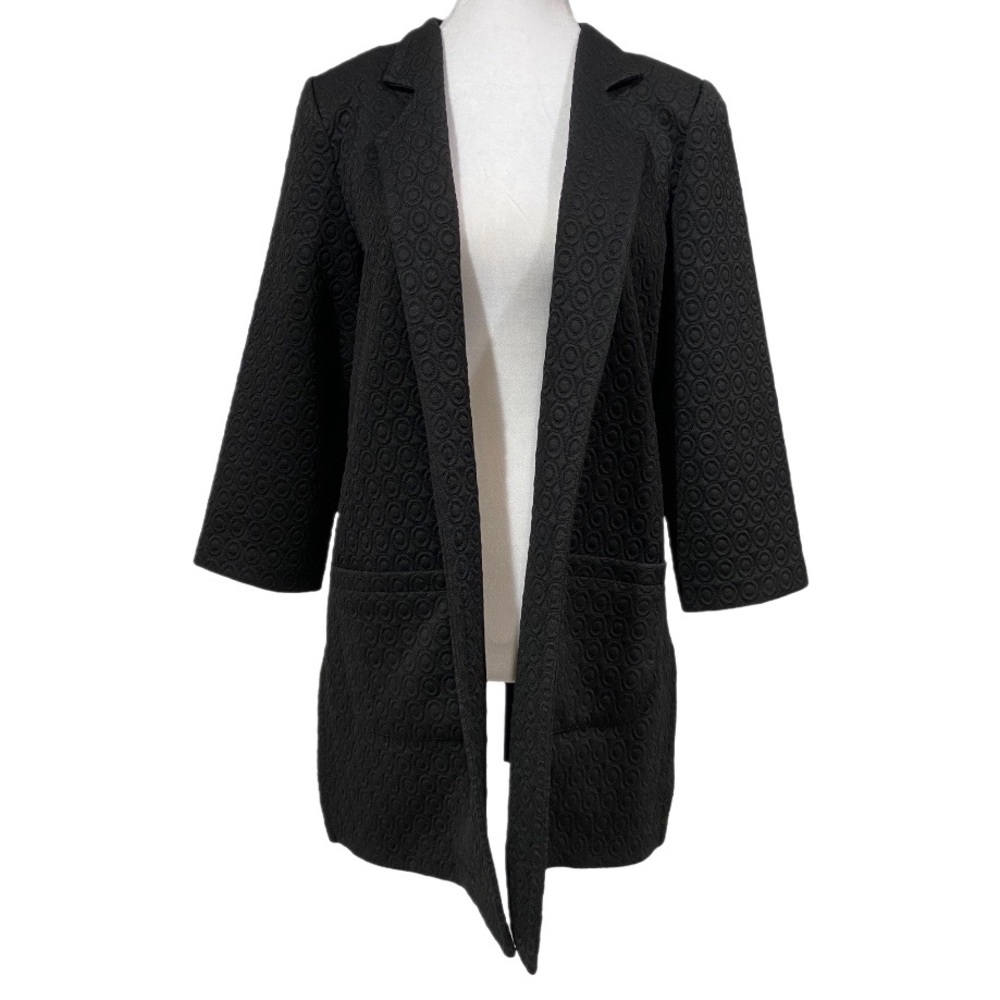 Carole Wren Long Line Textured Stretch Open Front Blazer Jacket Women’s Medium